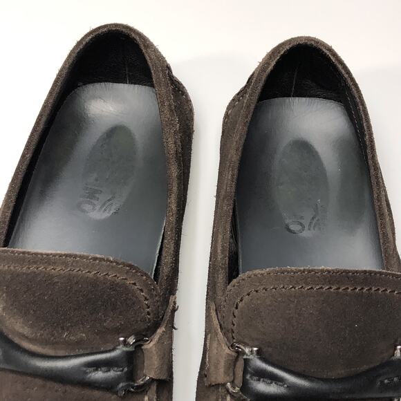 Salvatore Ferragamo Gran Prix Driver Loafers Mens SZ 10 EE Brown Suede Leather main image 6